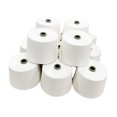 Υφάσματα GRS MVS 100% ανακυκλωμένο πολυεστέρα Ne32S Vortex Spinning Yarn Raw White