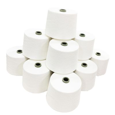 100% πολυεστέρα Ne45S Vortex Spun Yarn Raw White για πλέξιμο και υφαντική