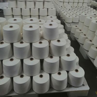32s 90% Polyester 10% Viscose 90/10 Ring Spun PV Mixed Yarn White Raw για υφαντική και πλεκτική εργασία