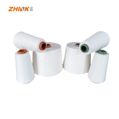 Ακατέργαστο λευκό νήμα Ne34s/1 Siro Compact Slub Yarn 65% Polyester 35% Viscose για πλέξιμο και υφαντική εργασία